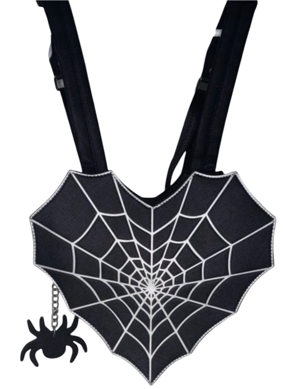 MAD Engine Black Heart Spiderweb Backpack with White Webbing